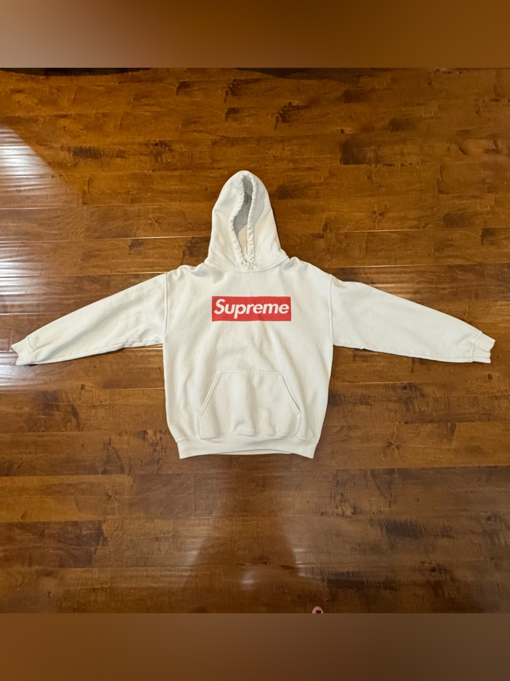 Supreme White Hoodie with Red Box Logo - Men’s medium